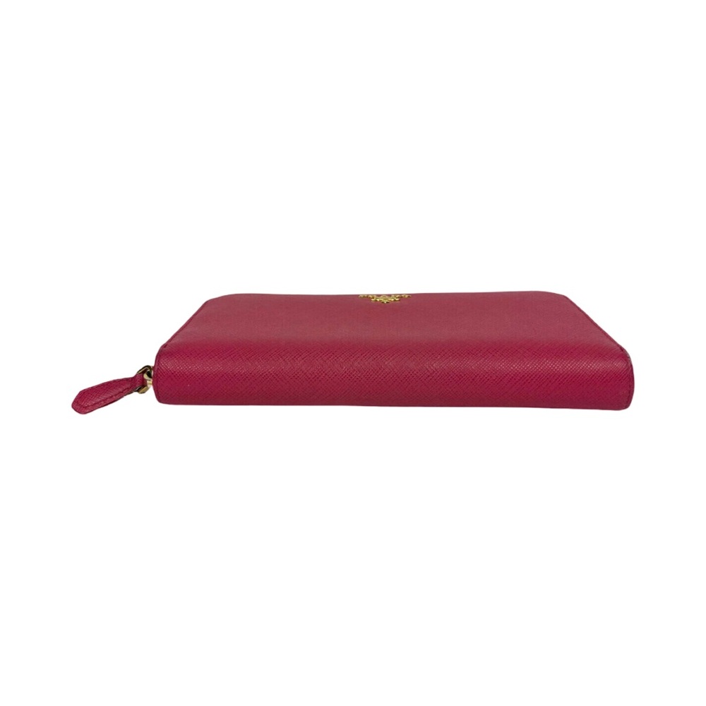 ✨PRADA Peonia Pink Saffiano Leather long Zip Wallet EUC - Picture 3 of 9